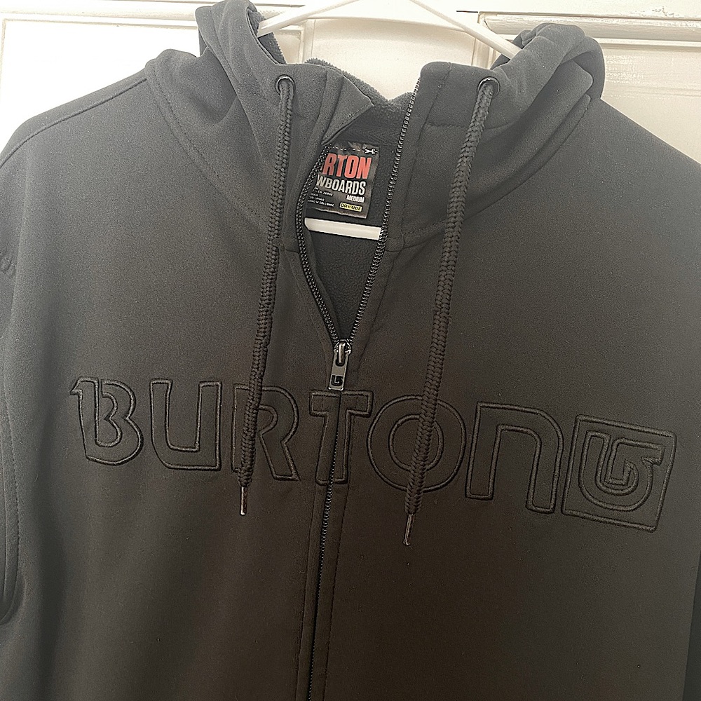 BURTON Snowboards DRY RIDE black fleece lined hoodie sweatshirt • Men’s medium